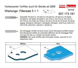 Luftfilter Filterset 5+1 Dolmar Makita Trennschleifer Motortrennschleifer ab 2005