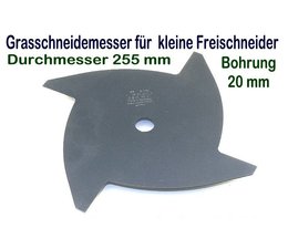 Wirbelmesser Gras - u. Dickichtmesser 255 / 20 mm 4 Zahn für leichte Freischneider mit Messeraufnahme