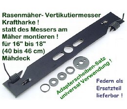 Vertikutiermesser Kraftharke für 41-46 cm Rasenmäher Vertikutierbalken 40cm univ. Verwendung bei Mittelzentrierung