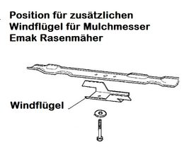 Rasenmäher Windflügel für Rasenmähermesser Emak efco Oleo-Mac Victus Dynamac für Mulchmesser