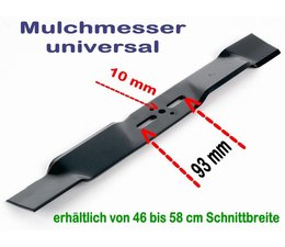 Rasenmähermesser Mulchmesser L. 47 / 48 cm universal bei Rasenmäher mit 10mm Messerzentrierung