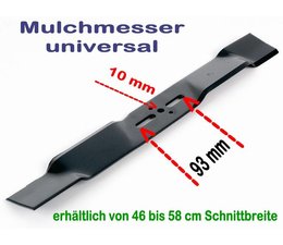 Rasenmähermesser Mulchmesser L. 45 / 46 cm universal bei Rasenmäher mit 10mm Messerzentrierung