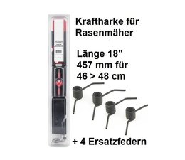 Vertikutiermesser Kraftharke 18" für 46 > 48cm Schnittbreite + 4 Ersatzfedern auch für MTD Rasenmäher mit kl. Stern