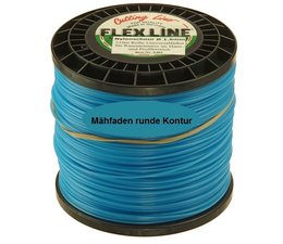 Mähfaden Nylonfaden Flexline Universalfaden runde Kontur 1,6 mm x 210m für Motorsense / Freischneider Fadenköpfe