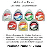 Mähfaden 2,7 mm x 70 m Oregon Redline rund rot für Motorsense und Freischneider