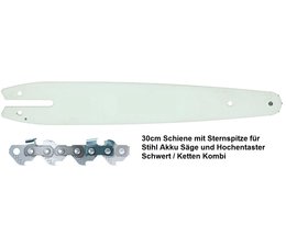 Schneidgarnitur Schwert 30cm +1 Kette 1,1 Nut Bison für STIHL Akku Sägen und Hochentaster