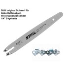 Schneidgarnitur Satz Schwert Kette für STIHL Schnitt 35cm + 1 Kette 1,1 Nut original von STIHL für Akku Sägen und Hochentaster