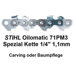 Sägekette 1/4" für 30cm Schwert 64 Trgl. 1,1 Nut Micro 71PM3 Stihl Akku Kettensäge Hochentaster und Baumpflege