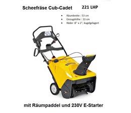 Schneefräse Cub-Cadet 4-Takt Benzin-Motor Räumpaddel Räumnreite 53cm 230V Elektrostarter + Seilzugstarter