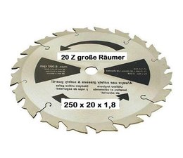 Rodungssägeblatt Hartmetall Sägeblatt 250 x 20 Bo. x 1,8mm 20 Zahn 3,0mm für Freischneider + Motorsense große Räumer