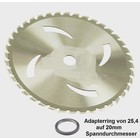 Rodungssägeblatt Hartmetall 40-Zahn 255 20 / 25,4 1.8 Freischneider Rodung Sägeblatt mit Adapterring geräuscharm