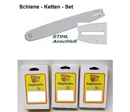 Schwert + 3 Ketten für STIHL E10 - E15 E20 E220 Kettensäge 3/8" Profi 1,6mm 37cm