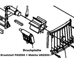 Häcksler Ersatzteil Prallplatte Dolmar FH2500 + Makita UD2500 elektrischer Gartenhäcksler