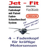 Fadenschneider / Mähkopf / Fadenkopf Oregon Jet-Fit -4- für Freischneider / Motorsense auf der Messerspannscheibe Fadenschneider / Mähkopf / Fadenkopf Oregon Jet-Fit -4- für Freischneider / Motorsense auf der Messerspannscheibe