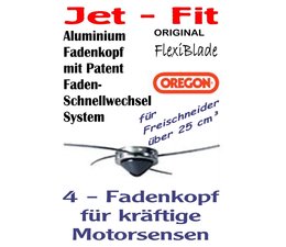 Fadensczhneider / Mähkopf / Fadenkopf Oregon Jet-Fit -4- für Freischneider / Motorsense auf der Messerspannscheibe