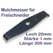 Freischneidermesser Mulchmesser  2-Zahn 90° Kröpfung 300 x 20 x 3mm Dickichtmesser Motorsense Freischneider