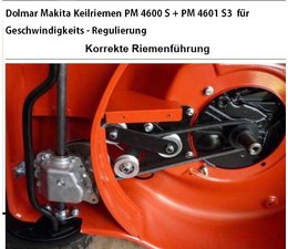 Rasenmäher Ersatzteil Keilriemen Dolmar PM-4600 S3 + PM-4601 S3 + C + R mit Geschwindigkeitsregulierung