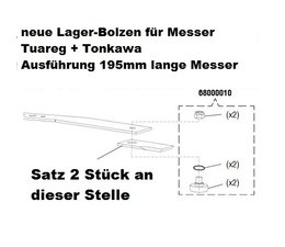 Rasenmäher Rasenmähermesser Lagerbolzen Satz für Messerpaar Emak efco Tuareg Tonkawa Gestrüppmäher Hochgrasmäher neue Ausführung