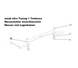 Rasenmähermesser Messerbalken kompl. mit Klingen Emak efco Tuareg Tonkawa Gestrüppmäher Hochgrasmäher