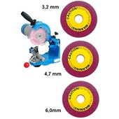 Sägekettenschärfgerät Timber Boss 2005 oder Güde 2300 für alle Sägeketten Teilungen geeignet mit 3 Scheiben