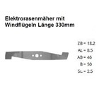 Rasenmähermesser 33cm CastelGarden Dolmar Alpina Honda Stiga Wolf  McCulloch  Sondermesser mit Windflügel