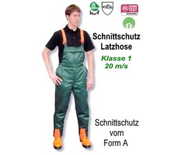 Schnittschutzhose Schnittschutz Latzhose Gr. 54 Canvas Mischgewebe atmungsaktiv