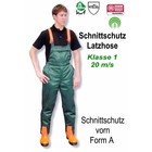 Schnittschutzhose Schnittschutz Latzhose Gr. 52 Canvas Mischgewebe atmungsaktiv