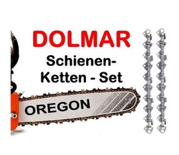 Schneidgarnitur 38cm Oregon Dolmar PS 410 / 411 / 420 / 421 C+D 1 Schwert + 2 Ketten 0.325" 1.3 Nutb für Kettensäge