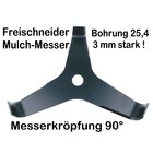 Freischneider Mulchmesser 3-Zahn 90° 300 x 25,4 x 4 mm Dickichtmesser für Motorsense