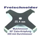 Freischneidermesser Mulchmesser 4-Zahn 300 / 25,4 / 90° 3mm Dickichtmesser für Motorsense + Freischneider