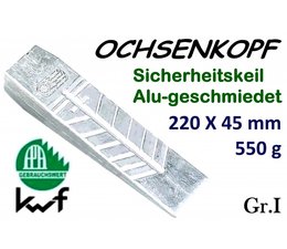 Forstkeil 215 x 45 mm 550g Ochsenkopf Alu-Keil Größe 1 Spaltkeil zum Holz Spalten und Fällen