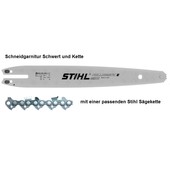 Schneidgarnitur Satz Schwert + 1x Kette für STIHL Schnitt 30cm 3/8"H 1,1mm Nut Stihl Rollomatic + Kette 015 017 020 021 023 025 023 MS 140 MS 170 MS 180 MS 191 MS 200