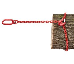 Forstkette 2,0m Rundstahl 8 mm Rückekette Schlepperkette G8 mit Öse 8110 x 60 x 16mm  leichte Schlepper - Chokerkette  Lasthaken