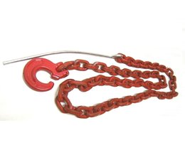 Forstkette 2,5m 4-Kant 8mm Rückekette G8 Schlinghaken + Nadel Chokerkette rot Bruchlast 7,8 to.