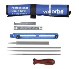 Schärfsatz Sägekette schärfen Rolltasche Vallorbè Pro 4,5 3/8"Ho 1,1 + 0.325 Vollmeißel