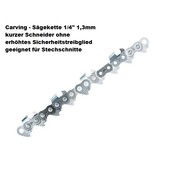 Carving Sägekette 1/4" 52 Trgl. 1,3 Nut kurzes Zahndach für teilweise 20cm Führungsschiene Carving Sägekette 1/4" 52 Trgl. 1,3 Nut kurzes Zahndach für teilweise 20cm Führungsschiene