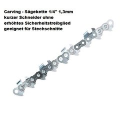 Carving Sägekette 1/4" 60 Trgl. 1,3 Nut kurzes Zahndach für 25cm Führungsschiene