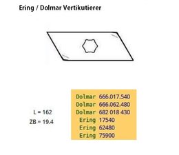 Vertikutierer Messer Ering / Dolmar 12 > 18 Klingen/Geräte Ersatzmesser 1 Satz 18 Stück