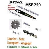 Carving Umrüstung 1/4" 35cm Stihl MSE 250 Elektro- Kettensäge Carvingschiene Cannon