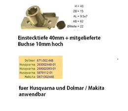 Rasenmäher Messerhalter Messeraufnahme für Rasenmähermesser Husqvarna u. Dolmar / Makita diverse Modelle handgeführt