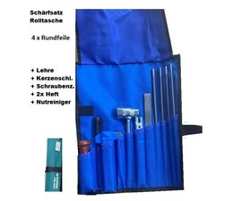 Schärfsatz Vallorbè Zenoah Aufdruck Rolltasche 4 Feilen 4,8 mm für Kettenteilung 0.325" Profi Halbmeißel Kettensäge - Sägeketten