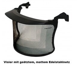 Forsthelm - Ersatzteil Visier Peltor Netzvisier V4JSV Edelstahl Netz geätzt mit Sonnenblende und Haltebügeln