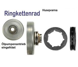 Kettenrad Ringkettenrad Husqvarna 254 257 262 mit 1/4" Kettenring für Carving Kettensäge / Motorsäge ohne Lager
