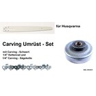 Carving Umrüstung 1/4" 25cm Husqvarna 39 140 240 340a 44 Kettensäge Carvingschwert + Kettenrad + Sägekette