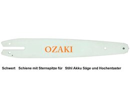 Schwert 25cm für STIHL OZAKI RP 3cm Spitze 1,1 Nut Umlenkstern 1/4" für Akku Säge u. Hochentaster