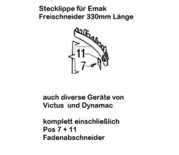 Schutz Stecklippe für Schutzhaube mit Fadenschneider für Freischneider emak - Oleo-Mac / efc