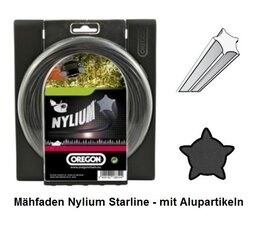 Mähfaden Oregon Nylium-Starline 2,7 mm x 15 m mit Alu-Partikel  für Motorsense / Freischneider