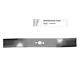 Rasenmähermesser 38,5cm Kynast / Fleurelle Rasenmäher Flügelmesser Messerlänge 385mm Zentralbohrung 20,4mm
