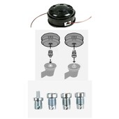 Fadenkopf für Dolmar / Makita  MS 330 MS 3310 MS 340 MS 3500 MS 3524 + C + R u. U Freischneider gerader Schaft u. Winkelgetriebe links drehend Leichtladekopf 130mm mit 4 Adaptern