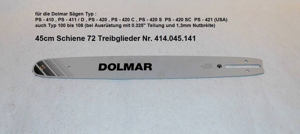Schwert + 4 Ketten passend für Dolmar 120 45 cm 3/8 64TG 1,5mm